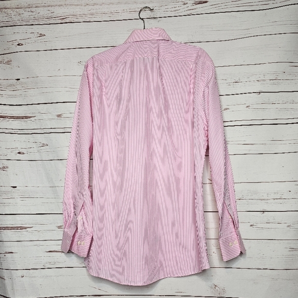 Lauren Ralph Lauren Slim Fit Pink Striped Dress Shirt - Picture 2 of 13